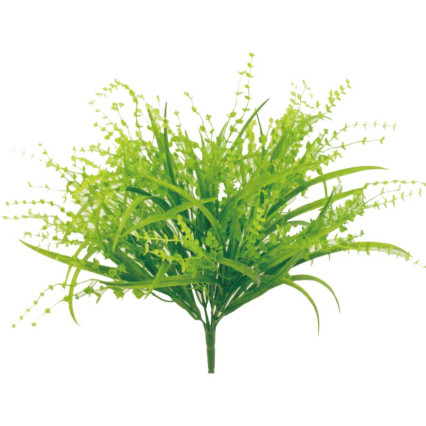 16" Plastic Button Grass Mix Bush