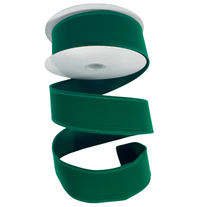 1.5" x 10yd Forest Green Velvet Ribbon