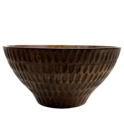 12" Wooden Textured Bowl