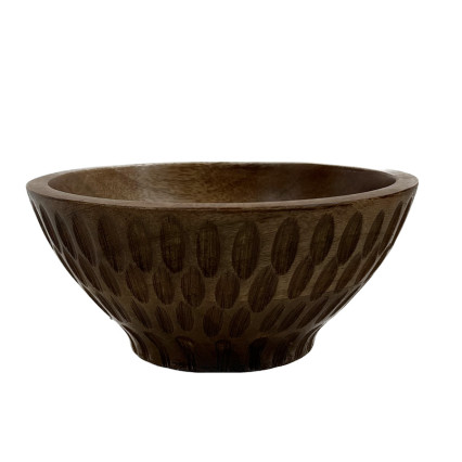9" Wooden Textured Bowl