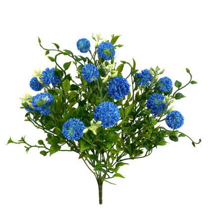 19" Plastic Snowball Allium Bush - Blue