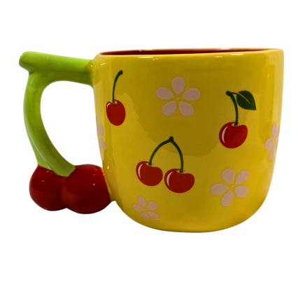16oz Cherry Mug- Yellow