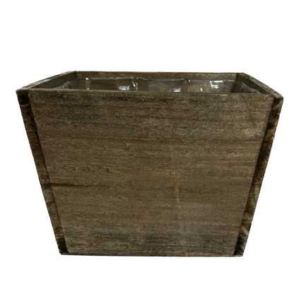 5.5" Square Wood Box/Planter - Brown