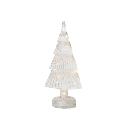 13" Frosted LED Glass Christmas Tree