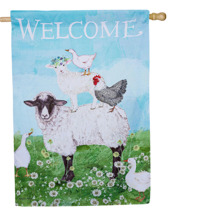 Welcome Farm Friends House Flag