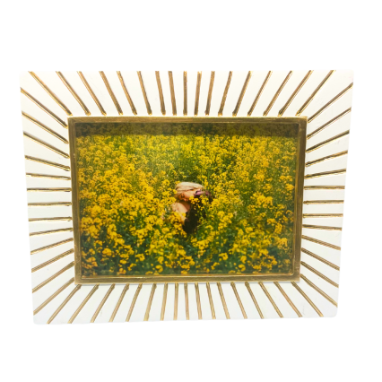 Sunburst Brass Border Picture Frame