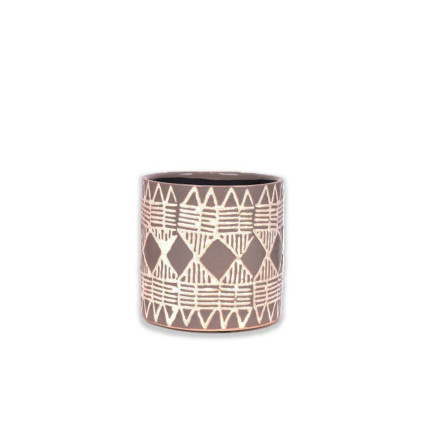 4.25" Ceramic Container - Brown