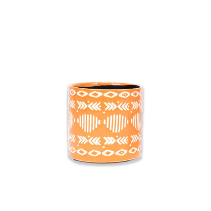 4.25" Ceramic Container - Orange