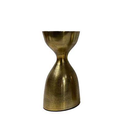 8" Chunky Gold Metal Candleholder