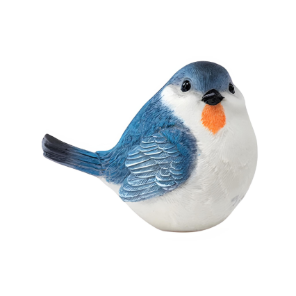 Blue Garden Bird Figurine