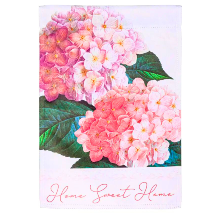 Pink Hydrangea Suede Garden Flag