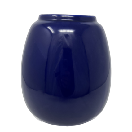 Blue Round Glazed Ceramic Vase