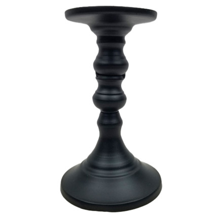 3.5"x6.5" Metal Candle Holder-Black