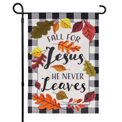 Fall for Jesus Applique Garden Flag