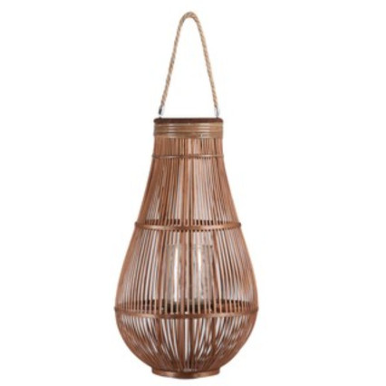 Round Bellied Natural 19" Bamboo Candle Lantern