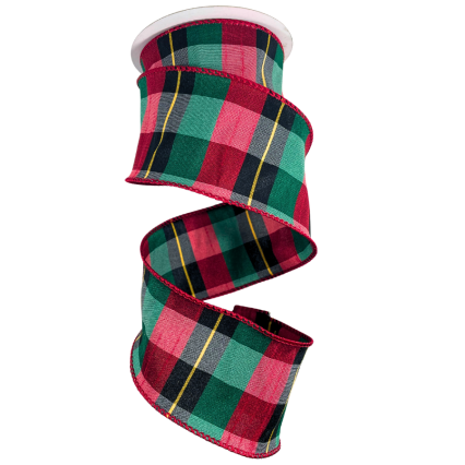 2.5" x 10yd Christmas Plaid Ribbon