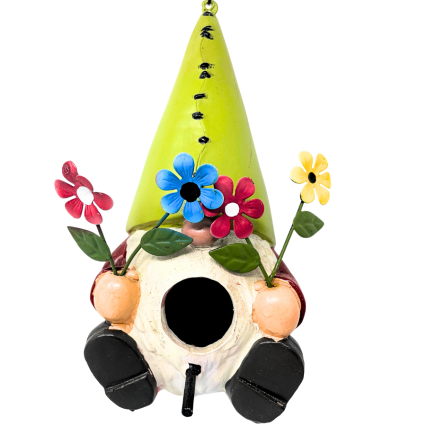 16" Spring Flowers Gnome Birdhouse