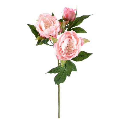 19" Peony Stem- Light Pink