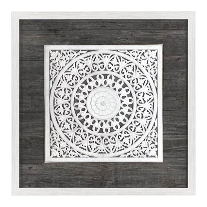 24"x24" White Framed Medalon
