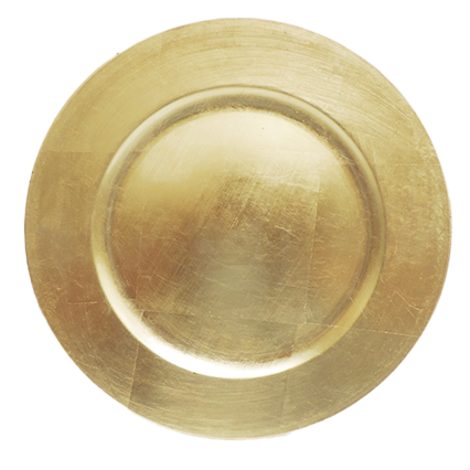 13" Round Plastic Charger Plate- Gold