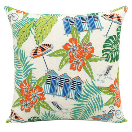 17" Beach Scene Outdoor Pillow