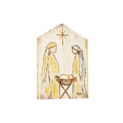 17" Holy Family Wooden Wall Art