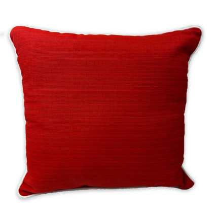 17" Natural Welt Outdoor Pillow - La Playa Cardinal Red
