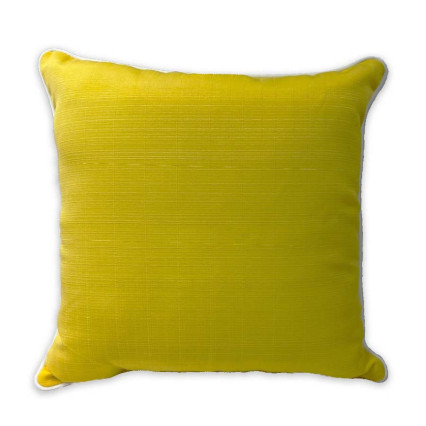17" Natural Welt Pillow - Solid Yellow