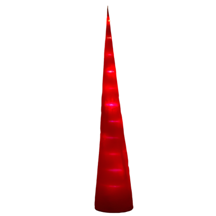 73" Lighted Fabric Cone Tree - Red
