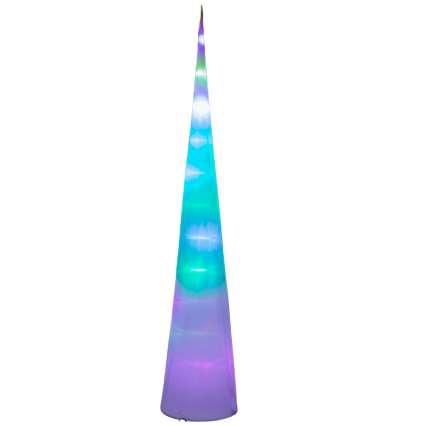 73" Lighted Fabric Cone Tree - White