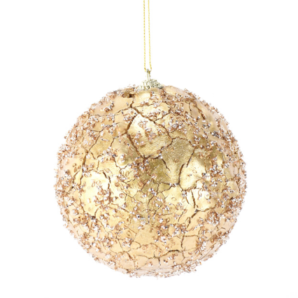 4.5" Textured Gold Ball Ornament