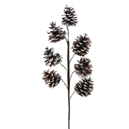 22" Flocked Pinecone Pick