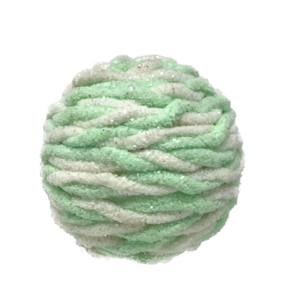 4" Braided Ball Ornament - Green & White
