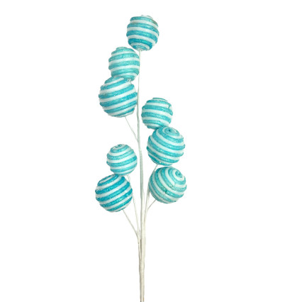 27" Stripe Ball Spray - Blue & White