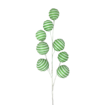 27" Stripe Ball Spray - Green & White