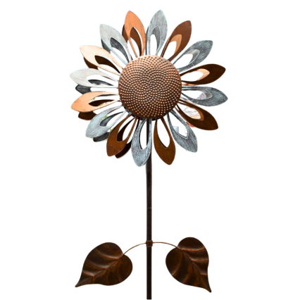 Bronze and Blue Sunflower Wind Spinner
