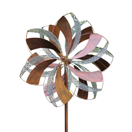 Blue & Brown Banded Stripe Wind Spinner