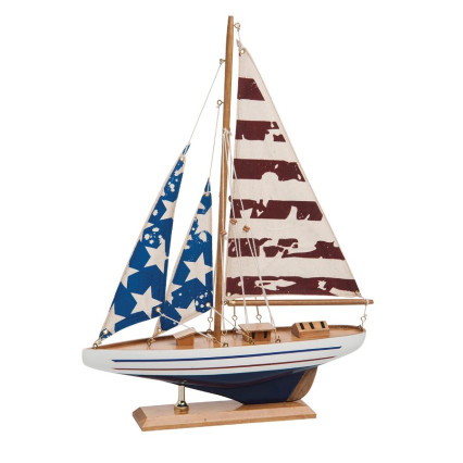 15.25"H American Flag Sailboat