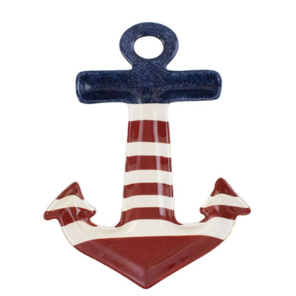 13"H Patriotic Anchor Dish