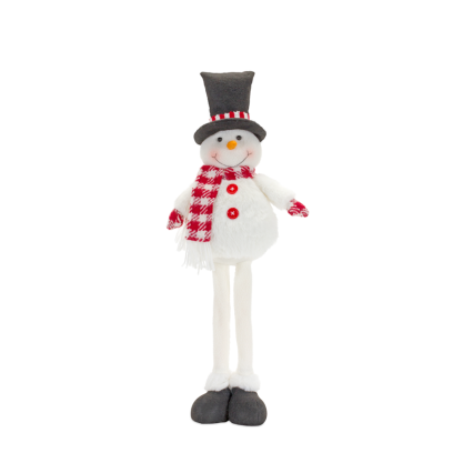 20" Standing Plush Snowman- Top Hat