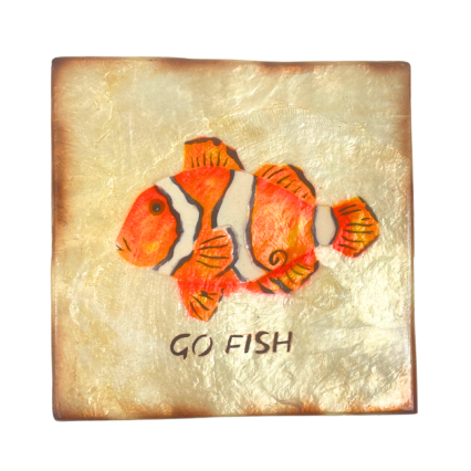 3" Capiz "Go Fish" Trinket Box