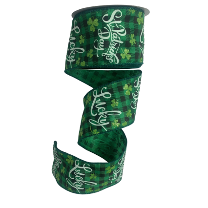 2.5" x 10Y Lucky St. Patrick's Day Ribbon