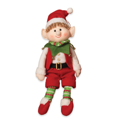 18.5" Plush Jumbo Elf Ornament-Boy