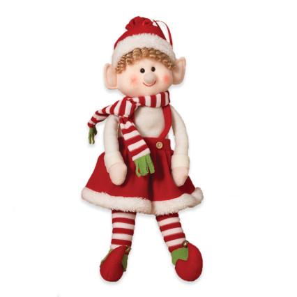 18.5" Plush Elf Jumbo Ornament-Girl