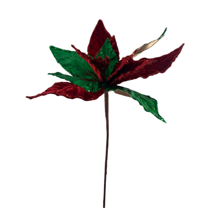 22" Christmas Poinsettia Stem