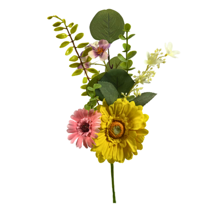 16" Gerbera Blossom Pick- Yellow