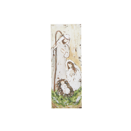 21" Holy Family Textured Wooden Wall Art
