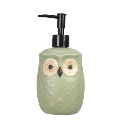 Stoneware Owl Soap Pump