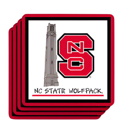 NC State 4pc Coaster Set