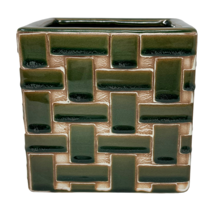 6" Weave Patterned Ceramic Planter